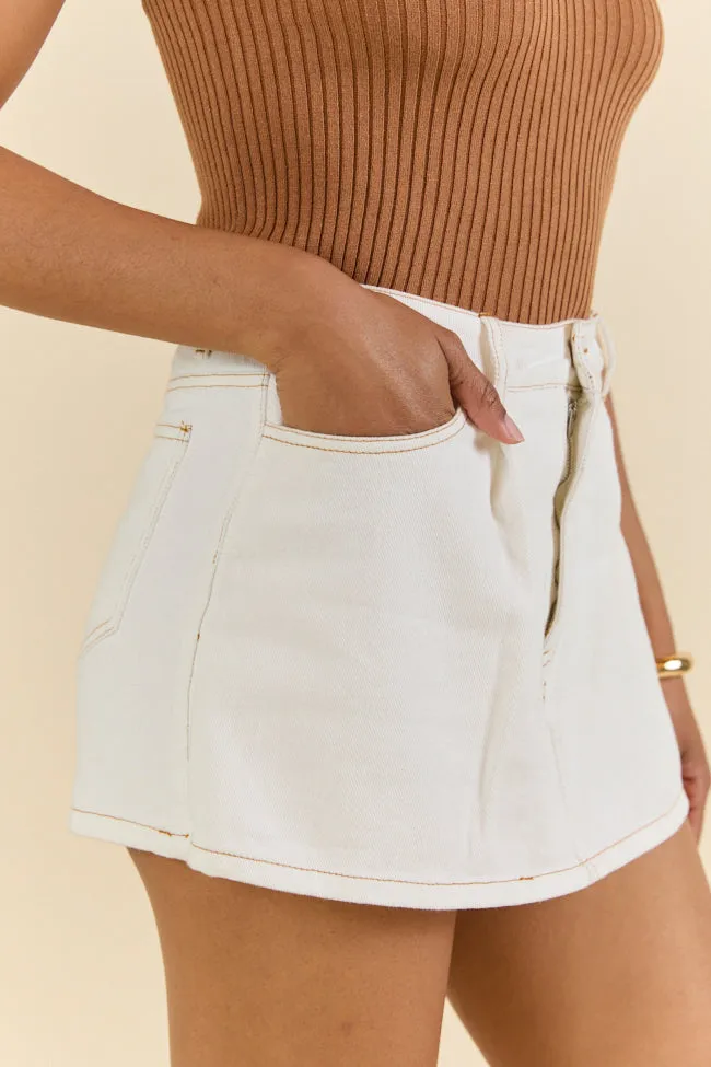 Reverb Radiance White Denim Skort