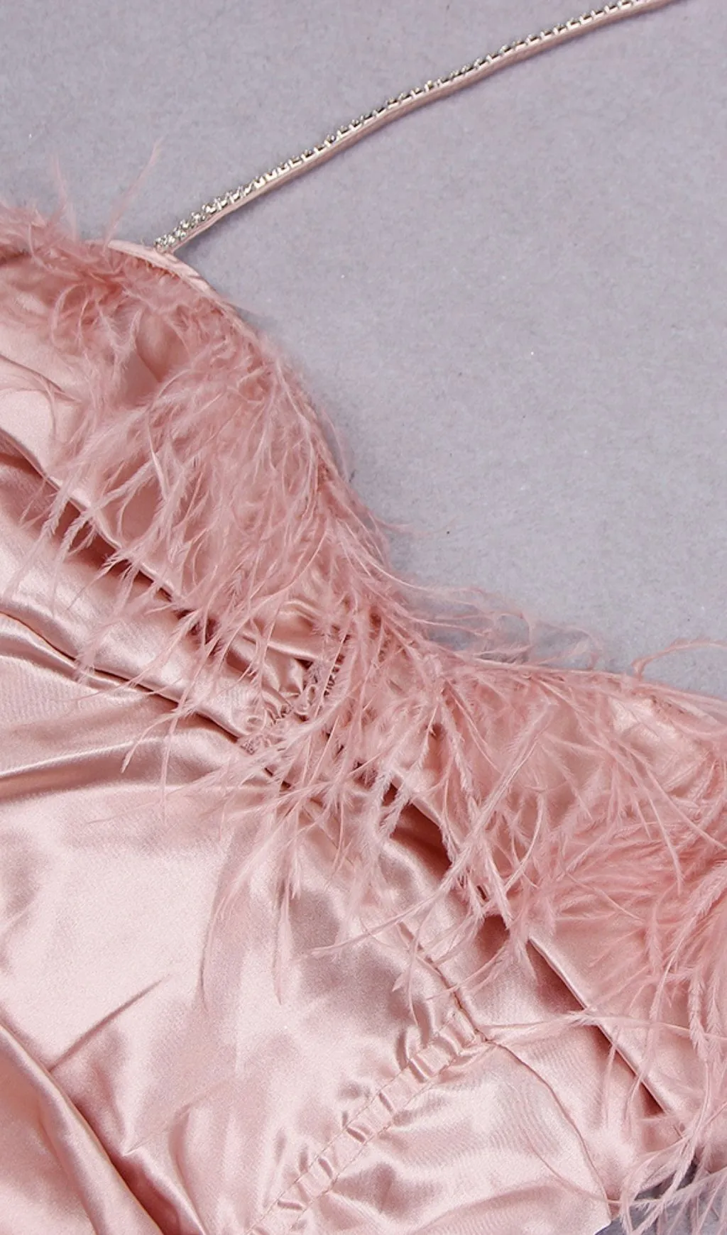 RUCHED FEATHER MINI DRESS IN PINK Gloria Lanvin