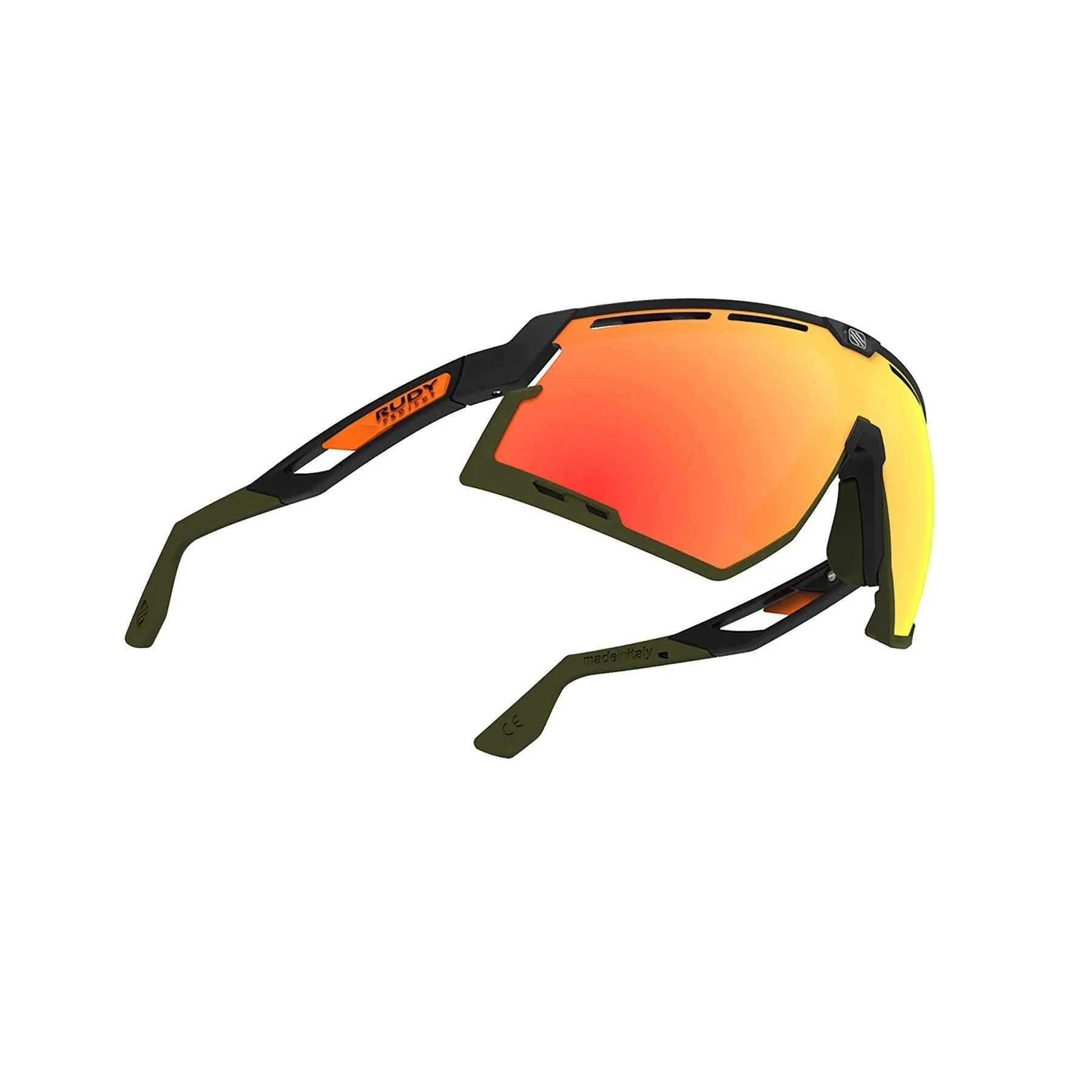 Rudy Project Defender Sport Sunglasses (Stripes/Black Matte/Multilaser Orange)