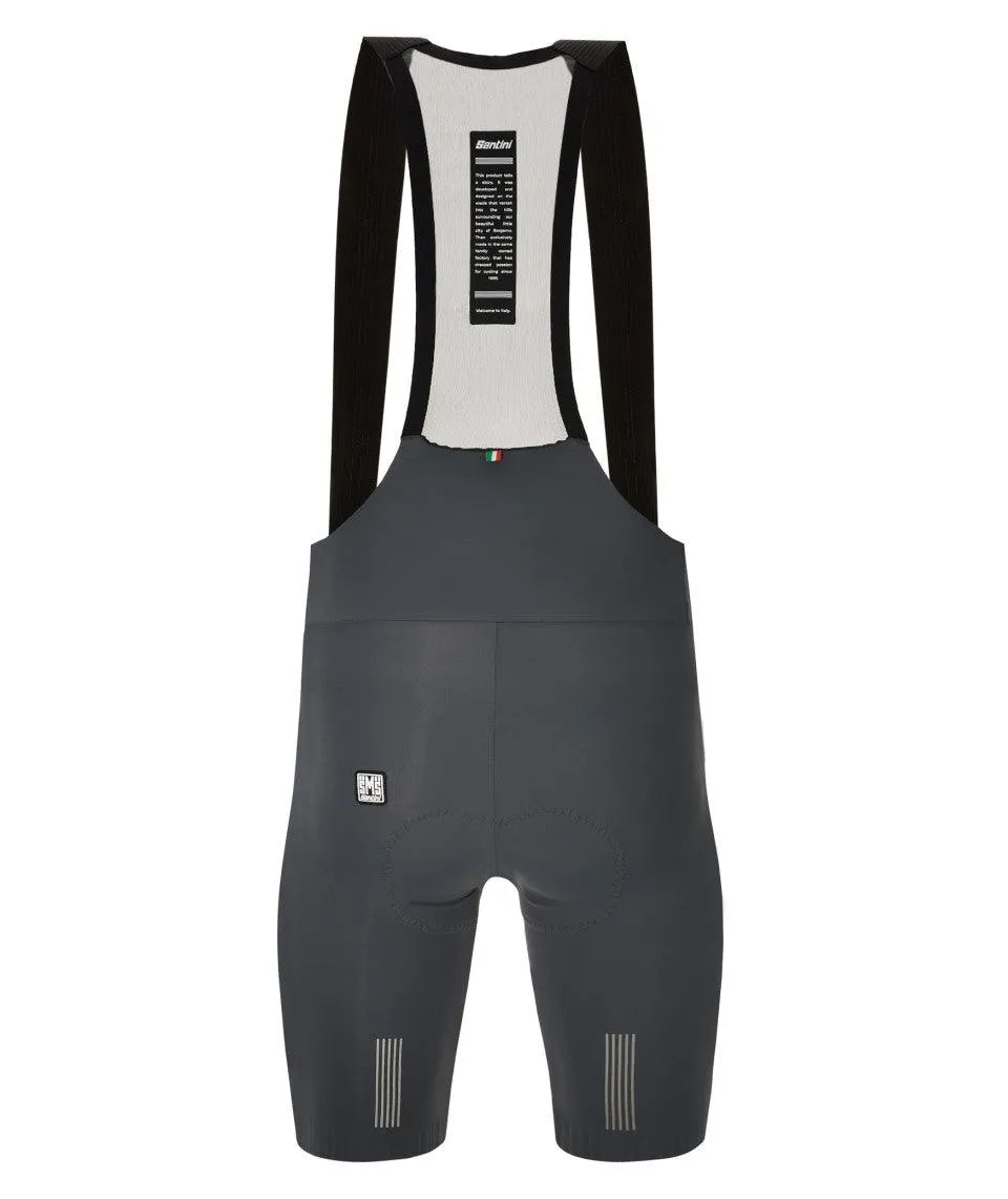 Santini Plush Men's Cycling Bibshorts (Grey)