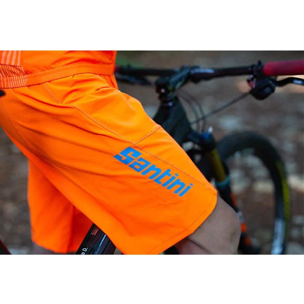 Santini Selva Mens MTB Cycling Shorts (Flashy Orange)