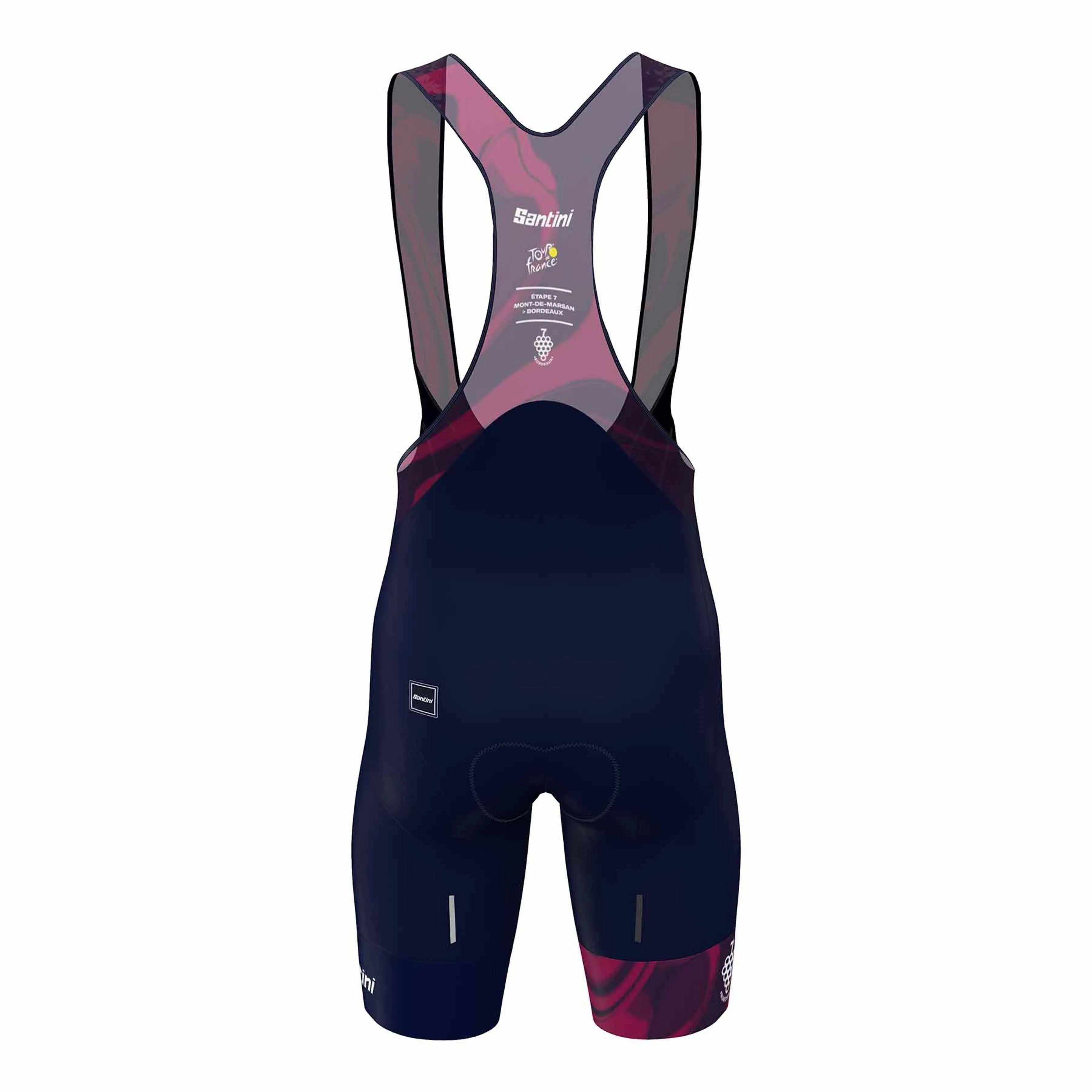 Santini Tour De France Bourdeaux Men's Cycling Bibshort (Navy Blue)