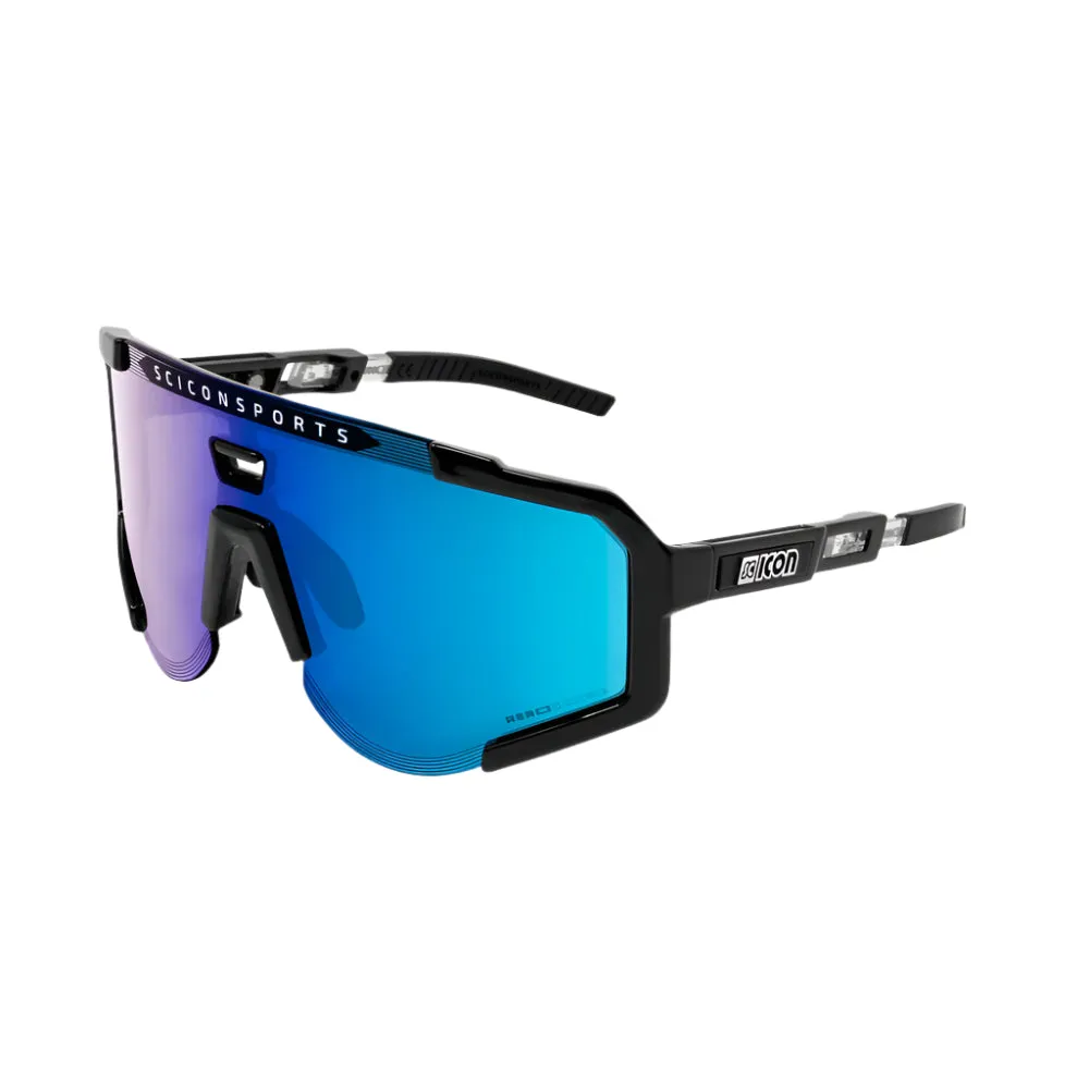 Scicon Aeroscope Sport Sunglasses (Black Gloss/Multimirror Blue)
