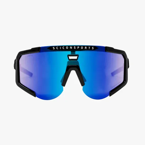 Scicon Aeroscope Sport Sunglasses (Black Gloss/Multimirror Blue)