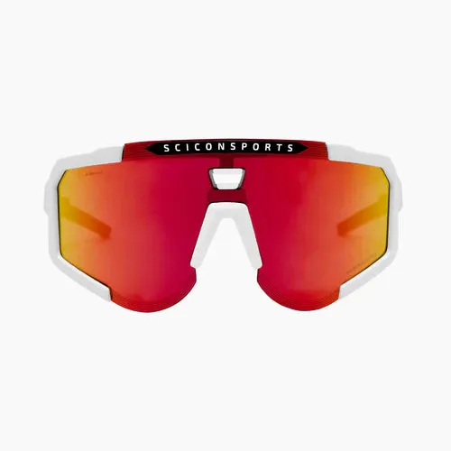Scicon Aeroscope Sport Sunglasses (White Gloss/Multimirror Red)