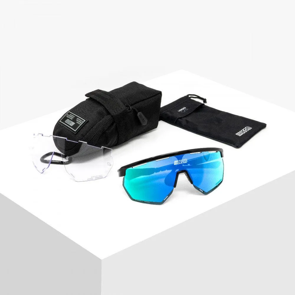 Scicon Aerowing Sport Sunglasses (Multimirror Blue/White Gloss)