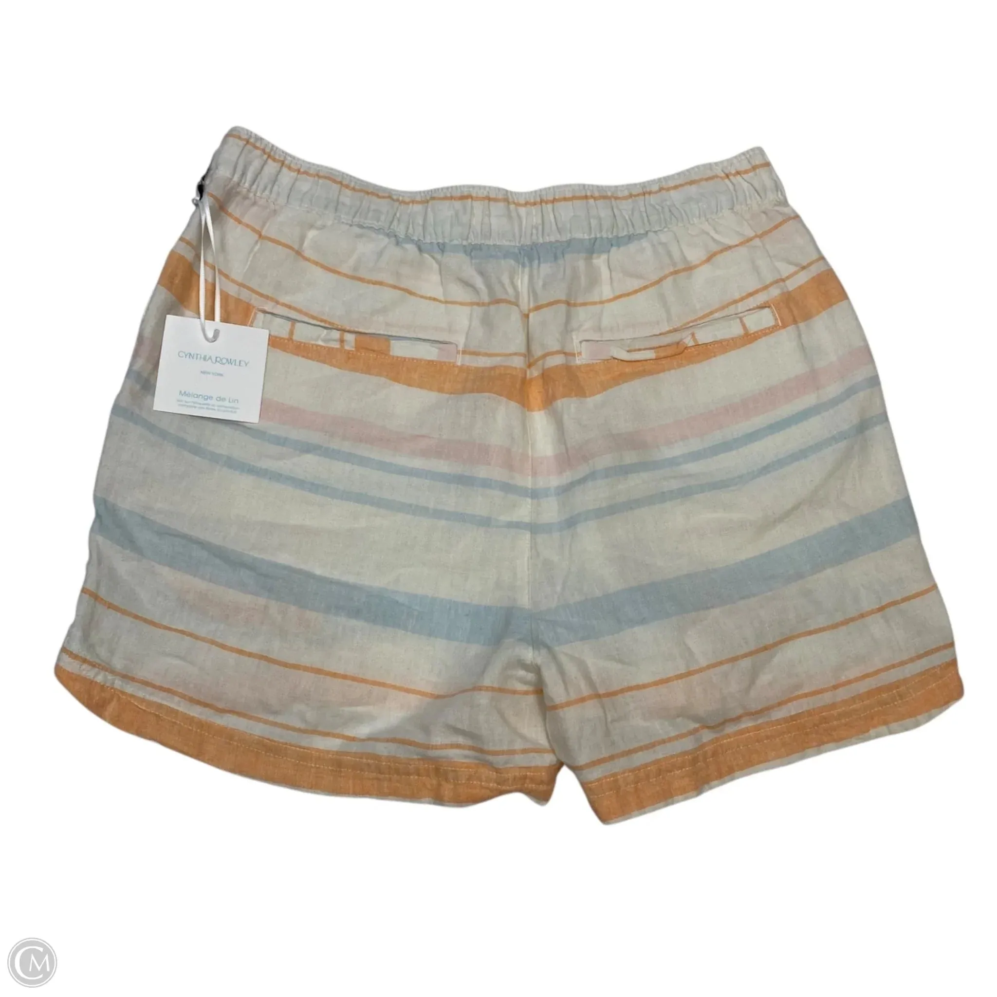 Shorts By Cynthia Maxx In Cream & Orange, Size: M