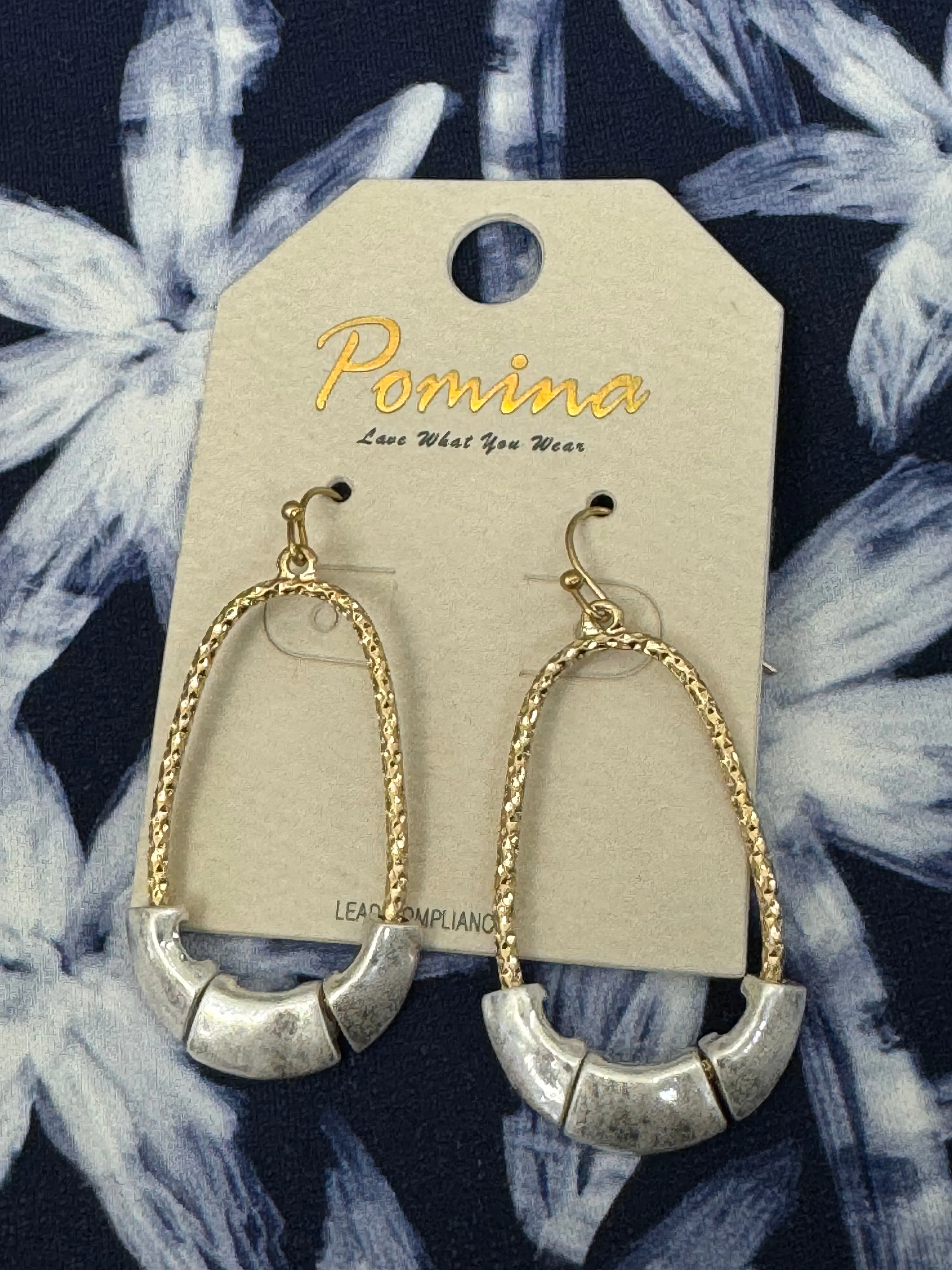 Silver and Gold Teardrop Hoop Earrings