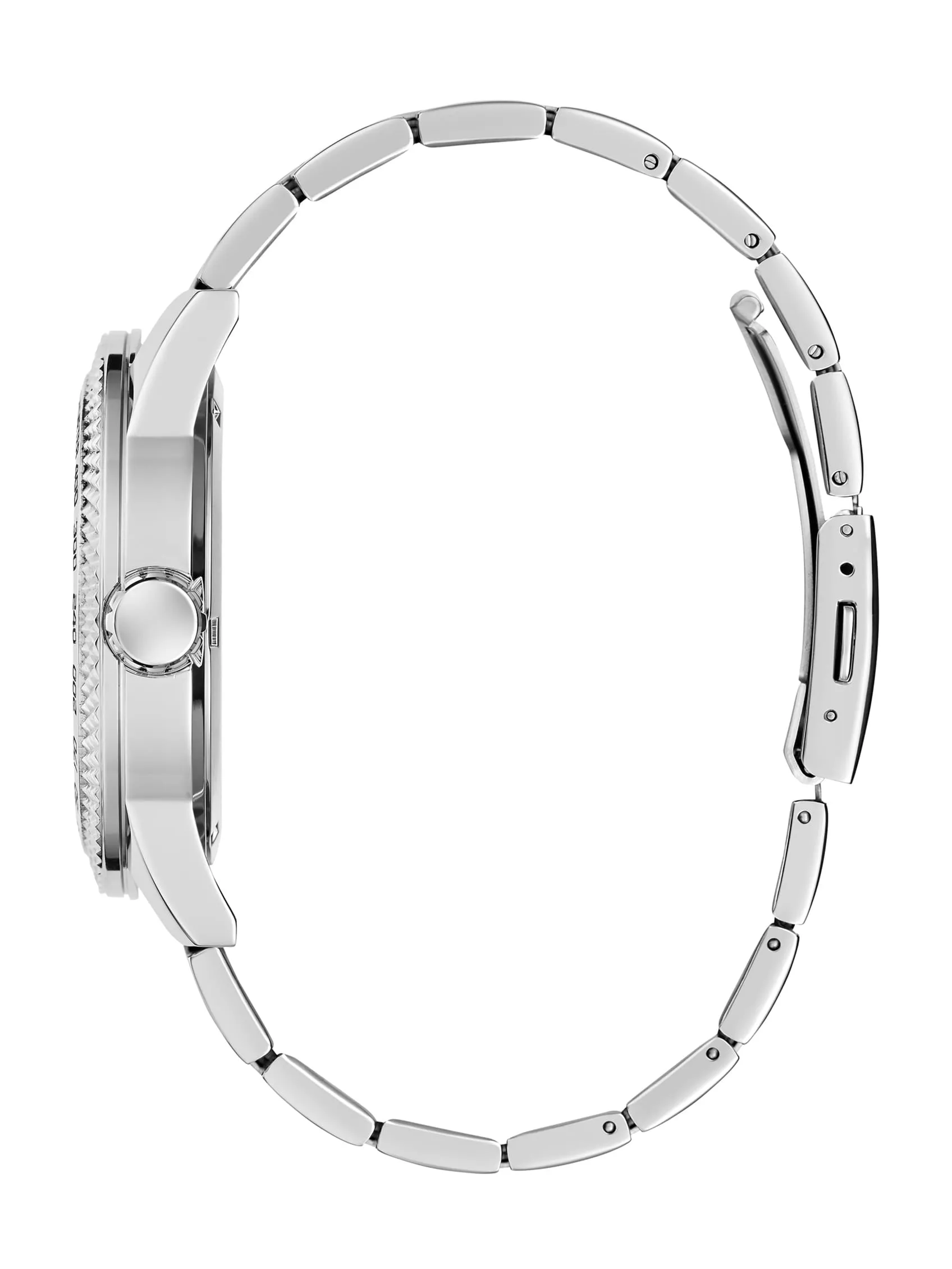 Silver-Tone and Blue Analog Watch
