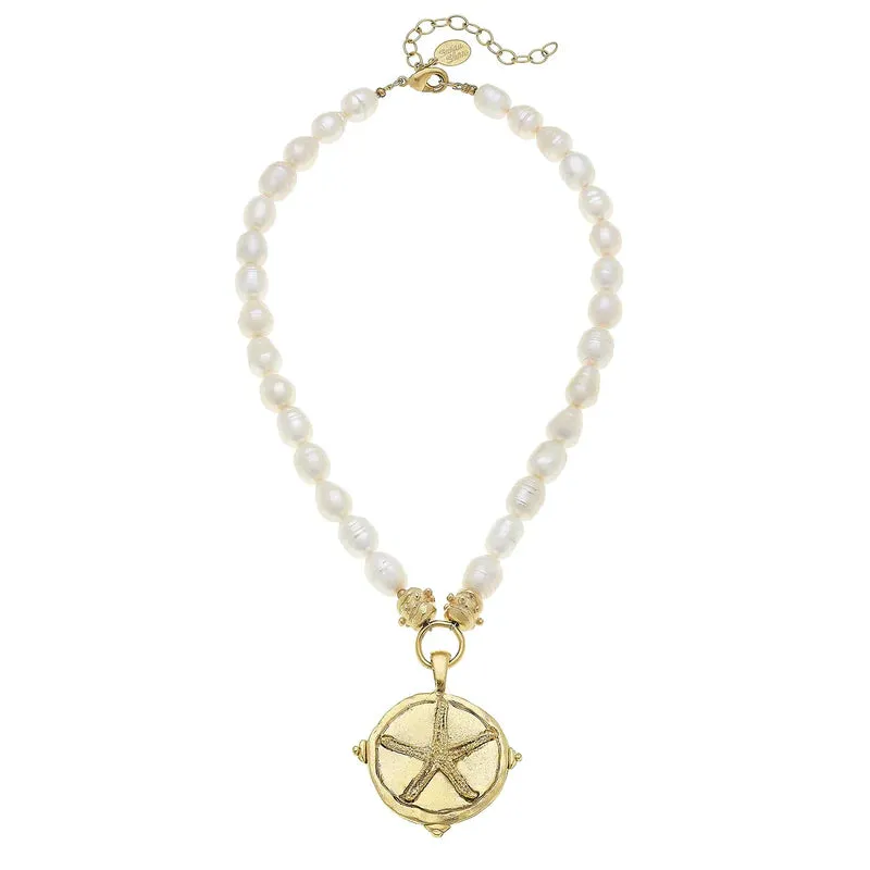 Susan Shaw Pearl Starfish Necklace