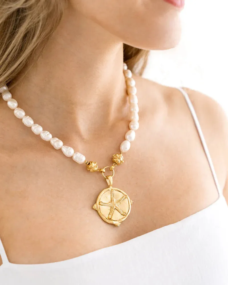 Susan Shaw Pearl Starfish Necklace