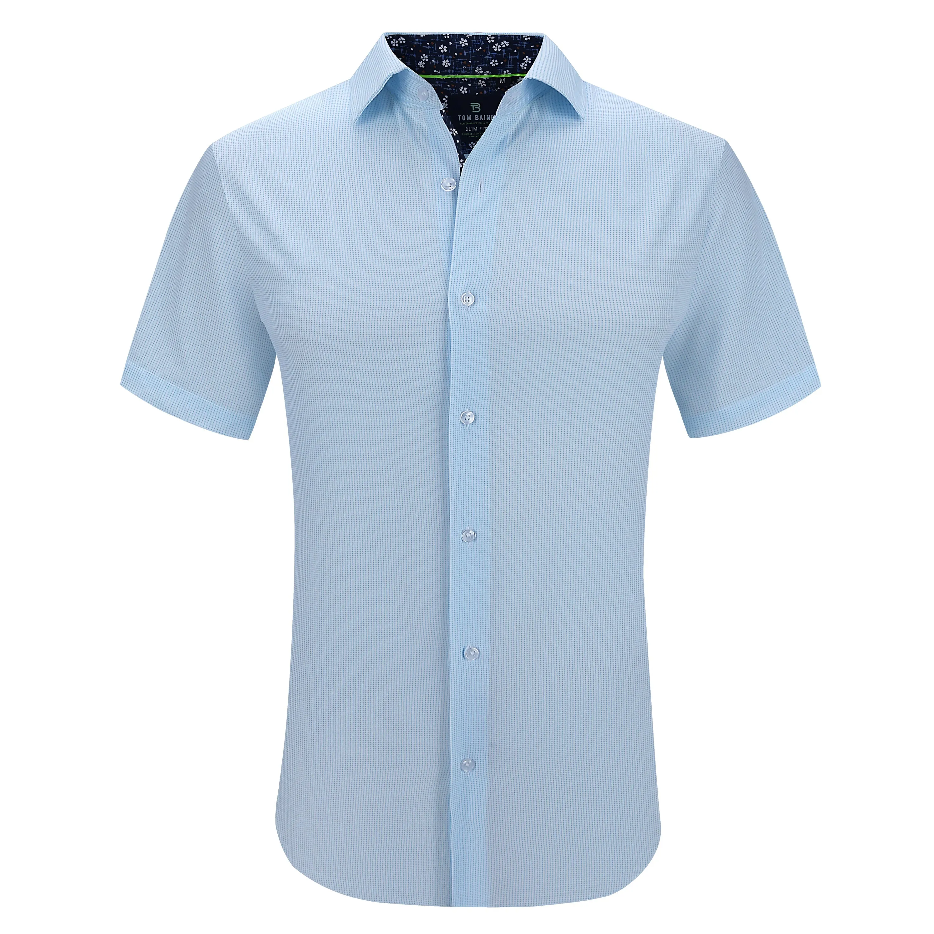 Tom Baine Slim Fit Short Sleeve Performance Stretch Button Down