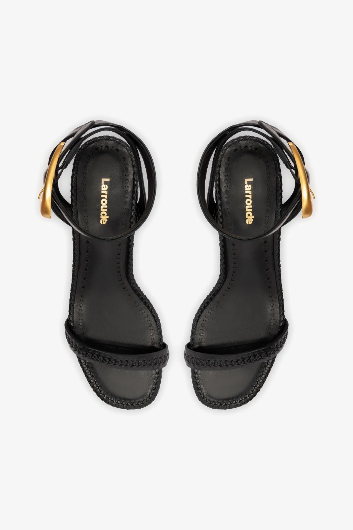 Verona Block Sandal In Black Leather