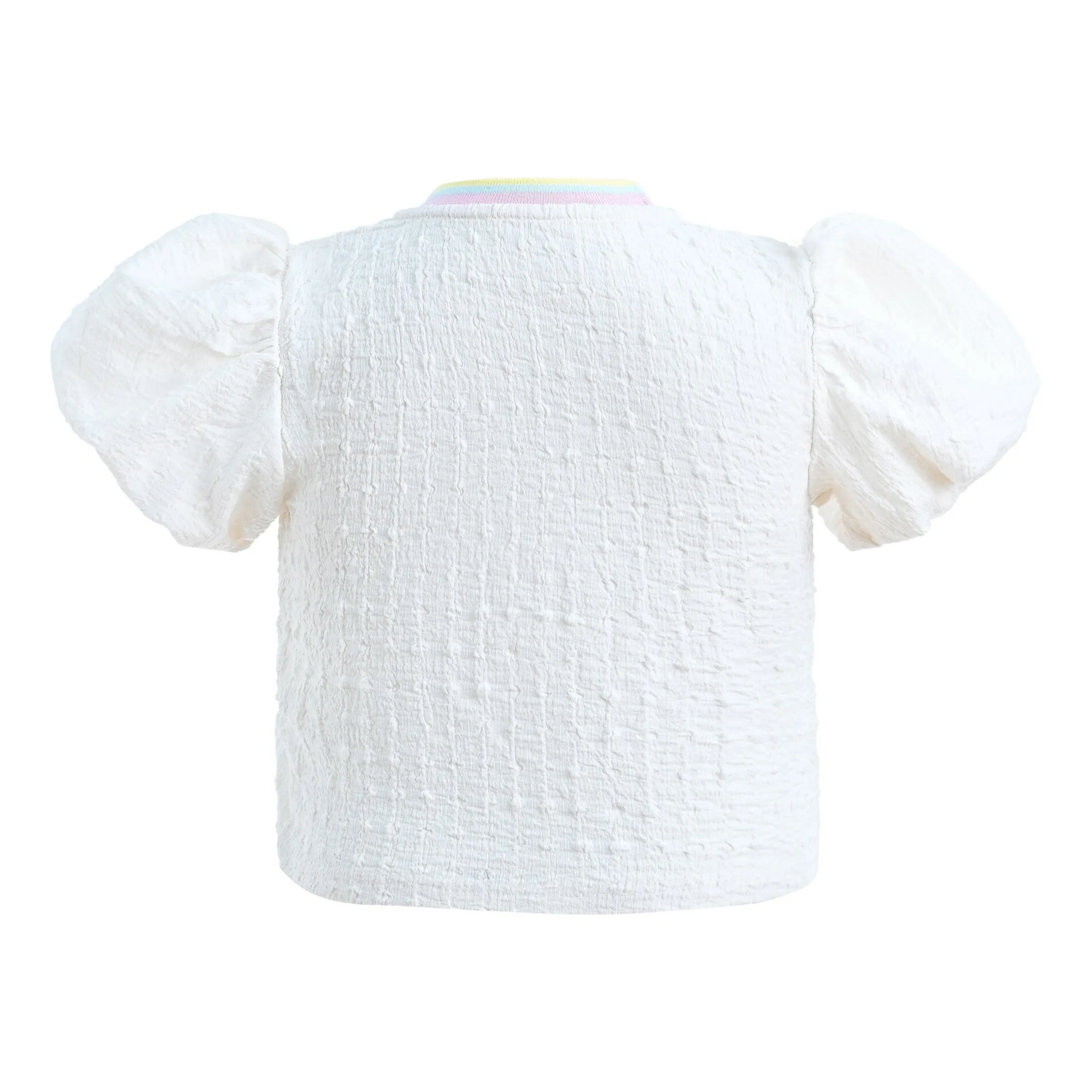 White Balloon Embroidered Skirt Outfit