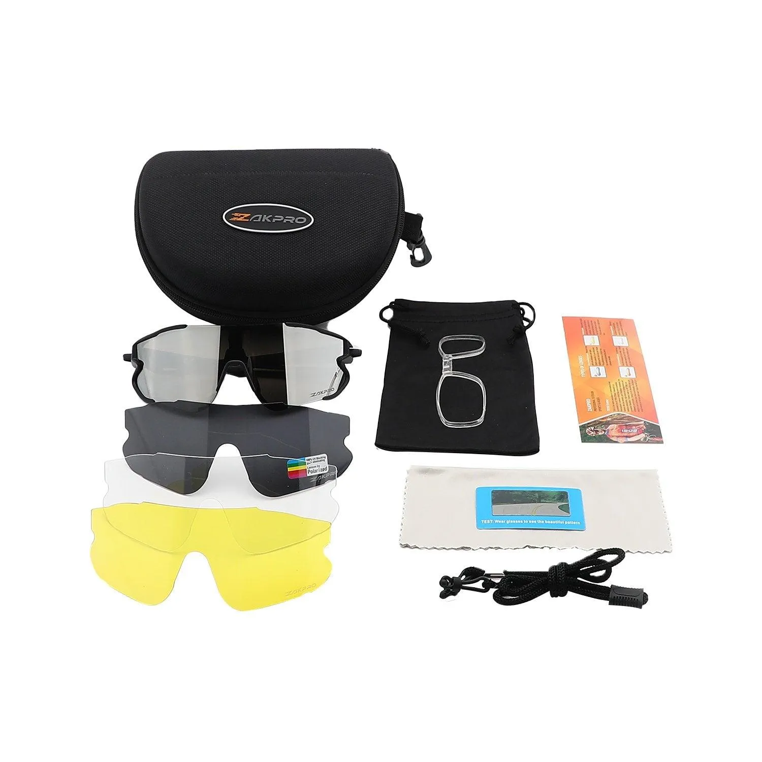 Zakpro Professional Outdoor Sport Sunglasses (Mirror Black)